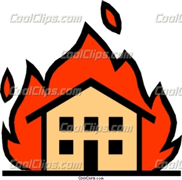 Горящий дом значок