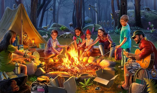 Люди у костра