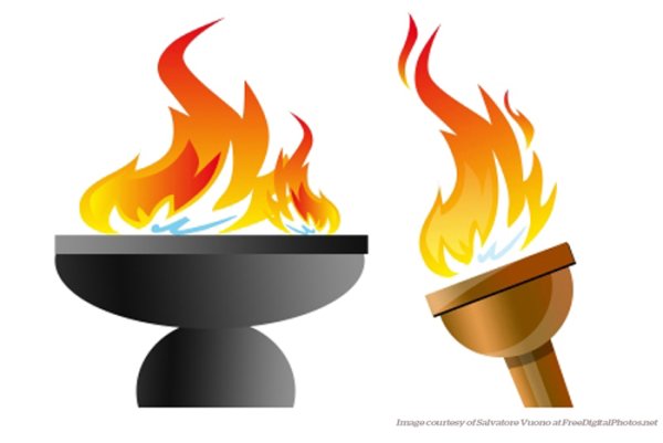 Чаша с огнем вектор