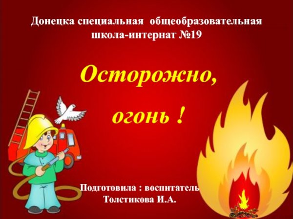 Классный час осторожно огонь