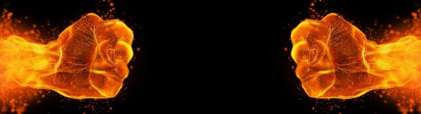 Огненный кулак на черном