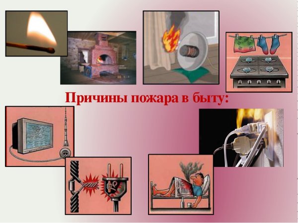 Причины возникновения пожаров в быту