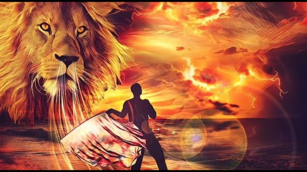 Лев и пламя