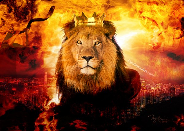 Лев и пламя