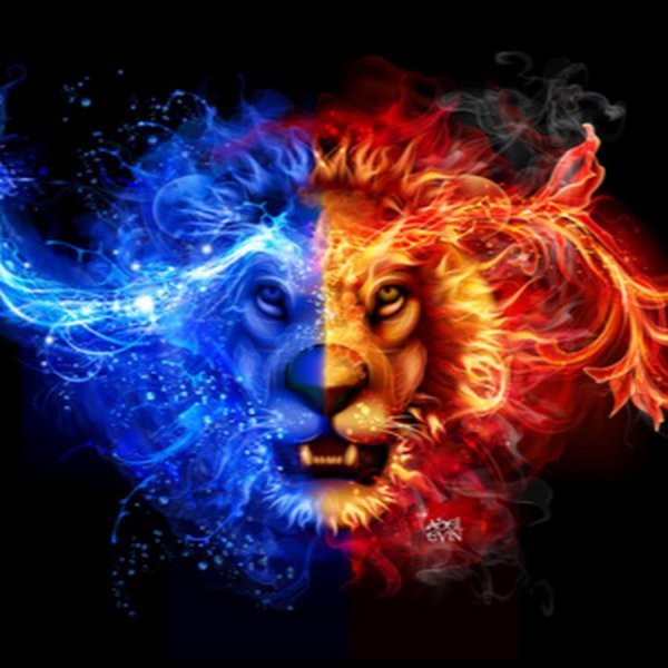 Лев огонь и вода