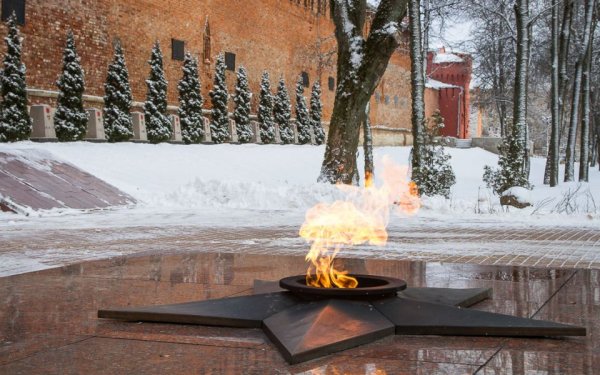 Смоленск зимой вечный огонь