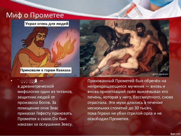 Легенда о Прометее кратко