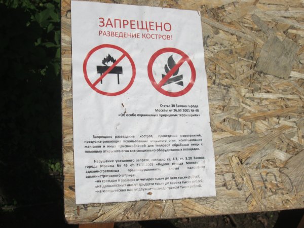 Разведение костров запрещено