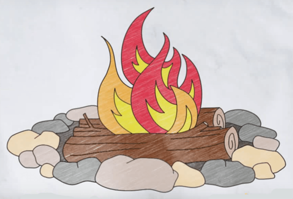 Костер картинка для детей