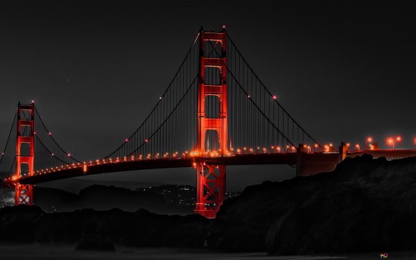 Золотые ворота Сан-Франциско ночью