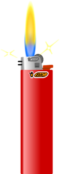 Зажигалка на белом фоне