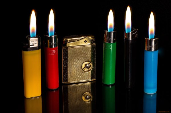 Красивое пламя зажигалки