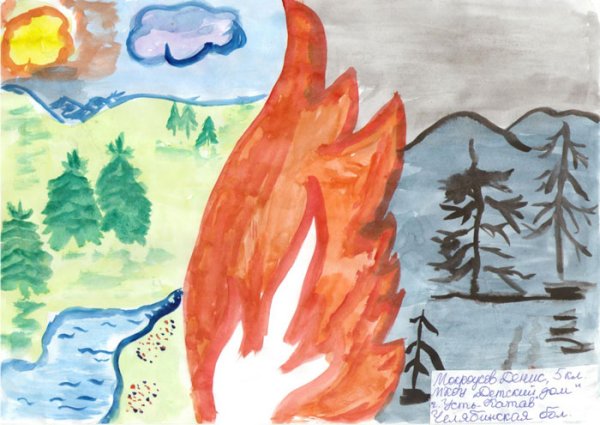 Рисунок на тему лес боится огня