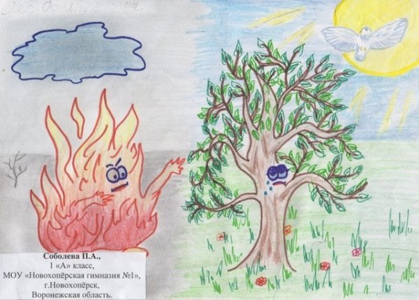 Рисунки по противопожарной безопасности в лесу