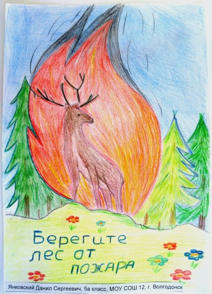 Рисунок на тему Лесные пожары