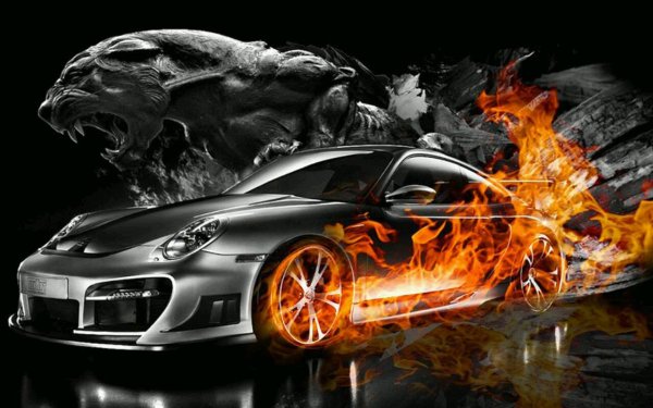 Машина в огне