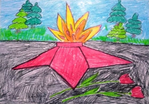 Рисование на тему цветы к Вечному огню