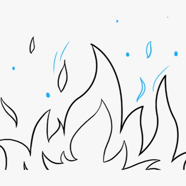 Огонь для срисовки карандашом