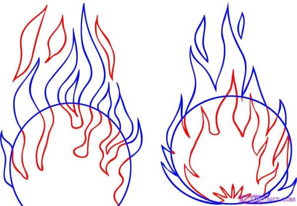Огонь рисовать карандашом
