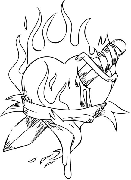 Огонь для срисовки карандашом