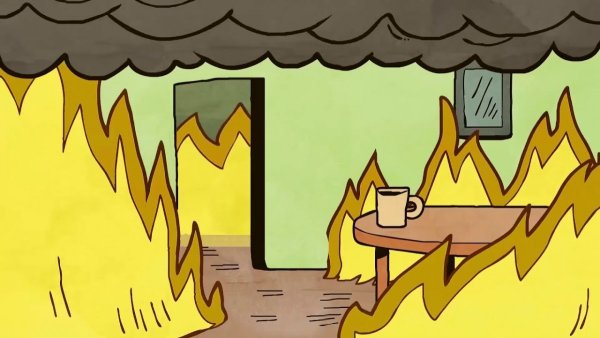 Собака горит Мем