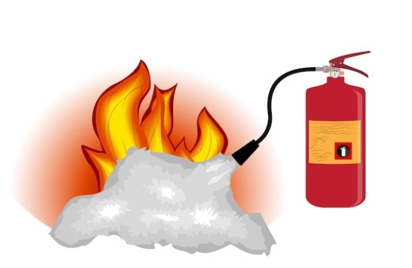Пожарная безопасность на белом фоне