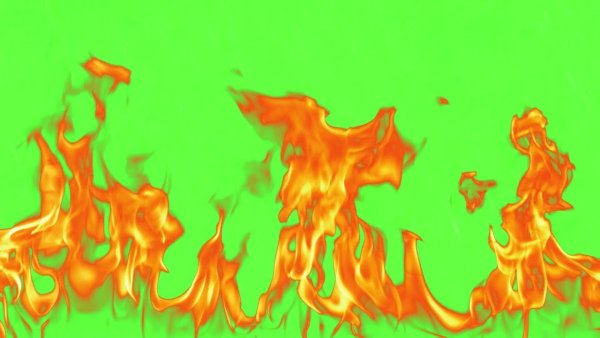 Огонь на зеленом фоне