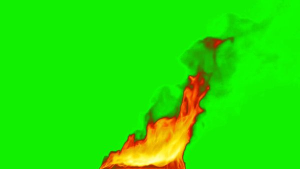 Пламя на зеленом фоне