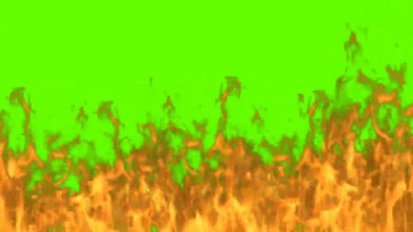 Огонь на зеленом фоне