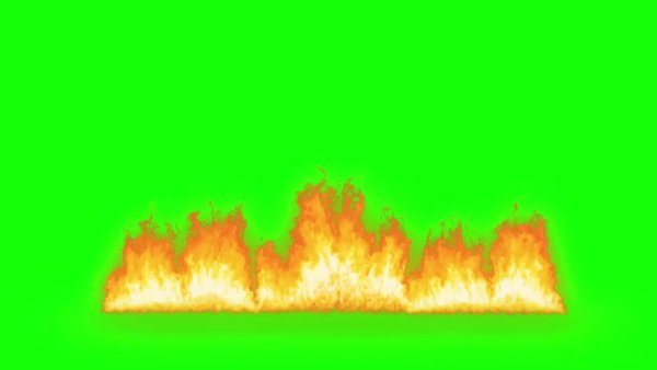 Пожар на зеленом фоне