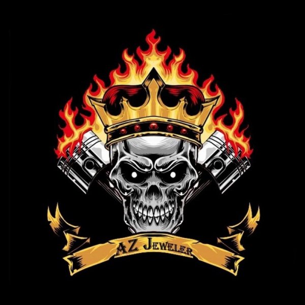 Огненный череп с короной