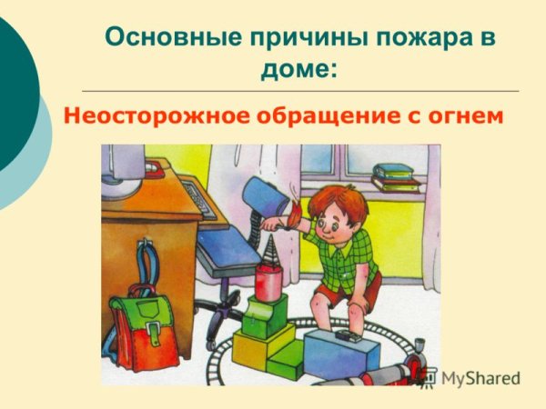 Неосторожноеображение с огнем для детей