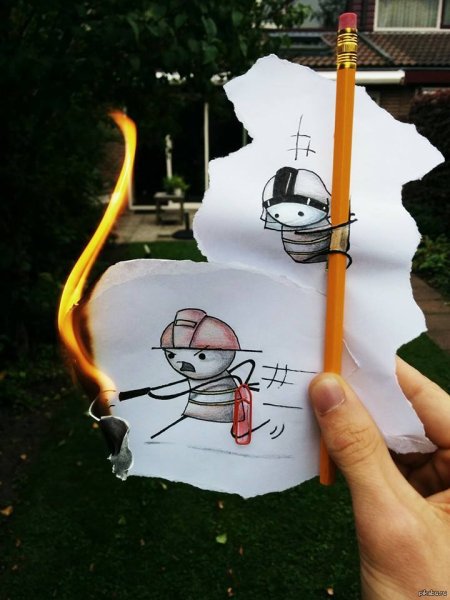 Прикольные рисунки огонь