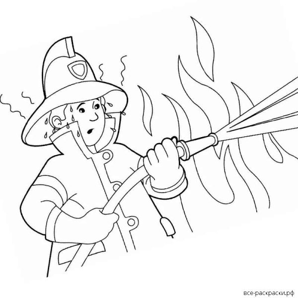 Раскраска тушение пожара