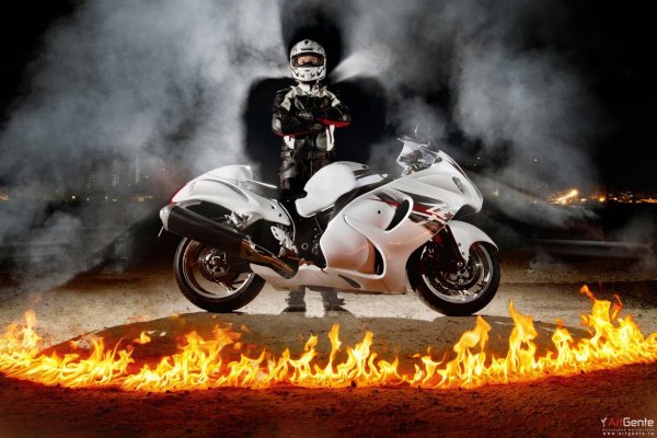 Байк в огне