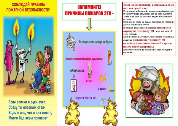 Памятка не шути с огнем