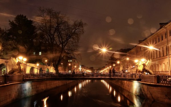 Ночной город СПБ