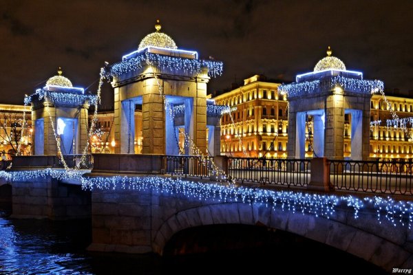 Мост Ломоносова в Санкт-Петербурге зимой