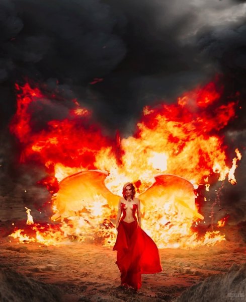 Фотосессия на фоне огня