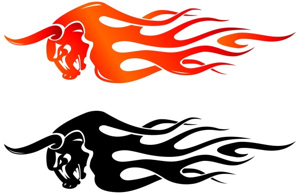 Наклейки в виде огня