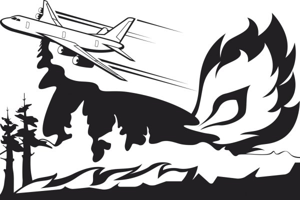 Раскраска Лесной пожар самолет