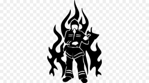 Силуэт пожарного