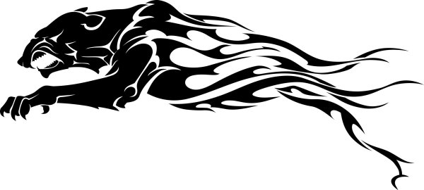 Пантера в прыжке вектор