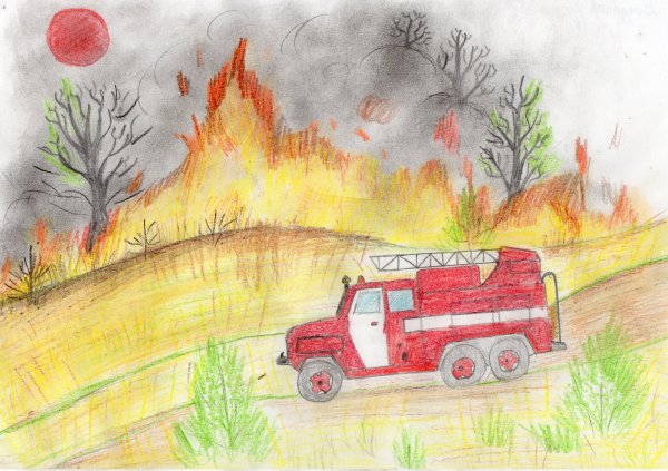Пожар рисунок