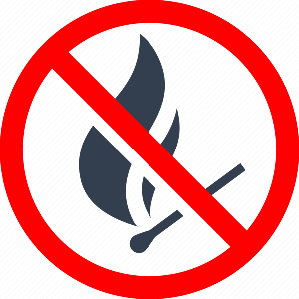 Знак запрет разведения огня