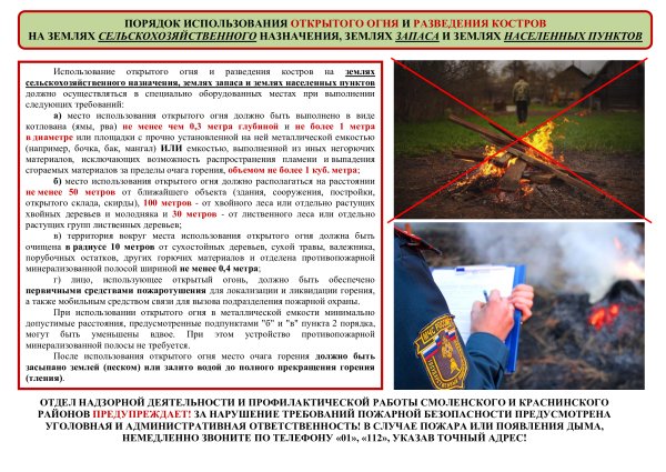 Порядок использования открытого огня