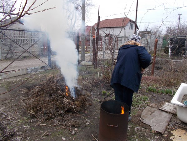 Сжигание мусора во дворе