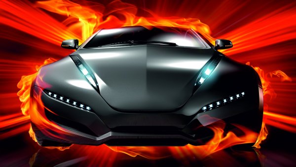 Огненный автомобиль