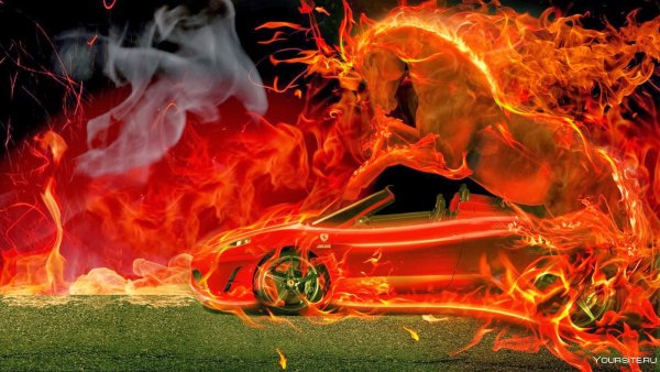 Машина в огне