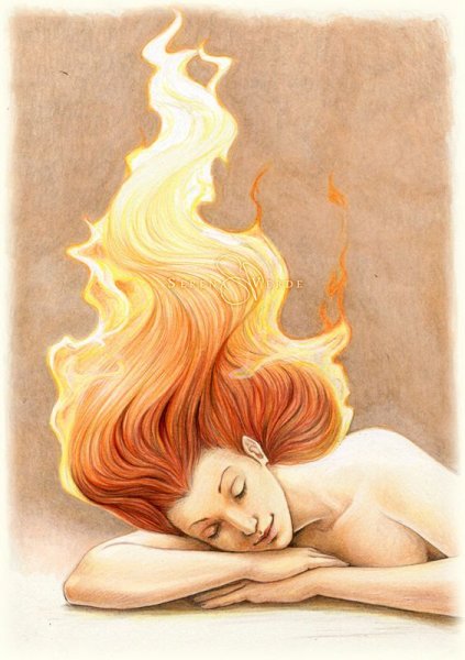 Волосы огонь